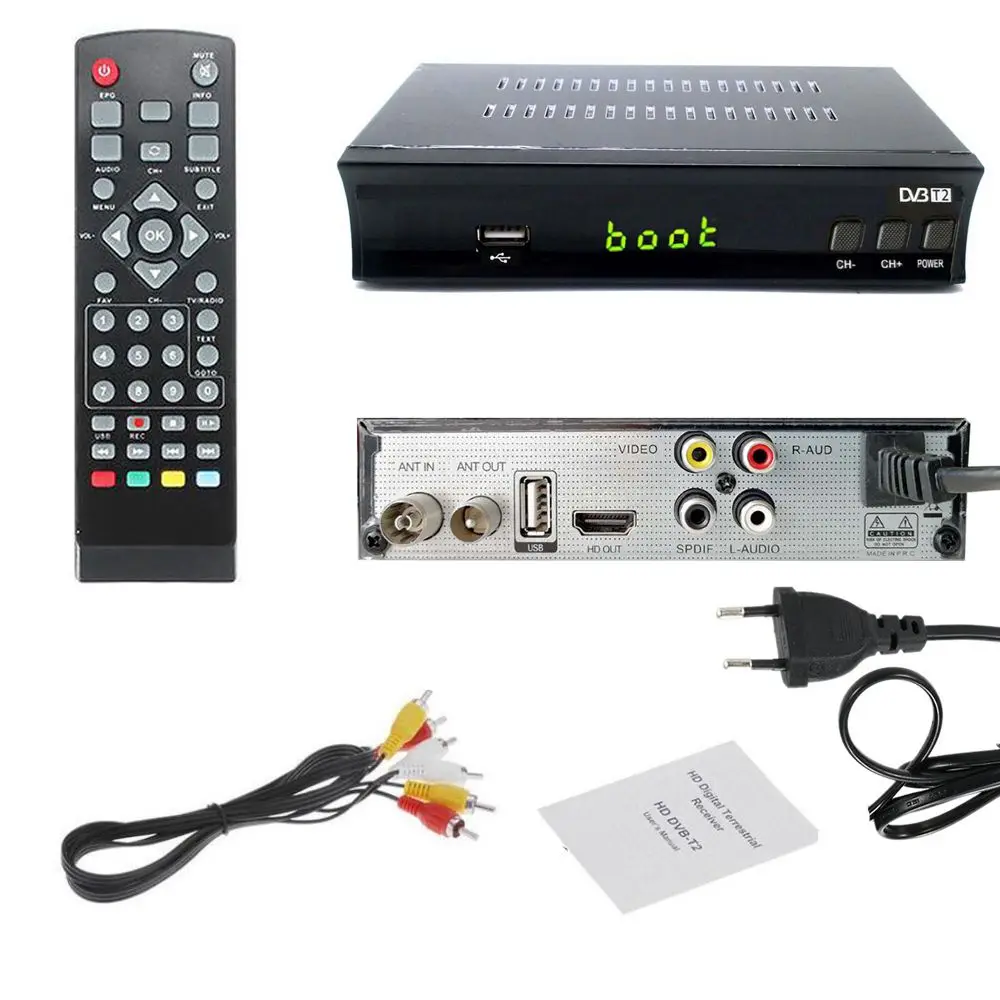 DVB-T2 DVB-C эфирный ресивер HD цифровой ТВ-тюнер AC3 рецептор DVB T2 H.264 ТВ-ресивер DVB T Wifi IP tv Youtube телеприставка - Цвет: T2 Plus Only