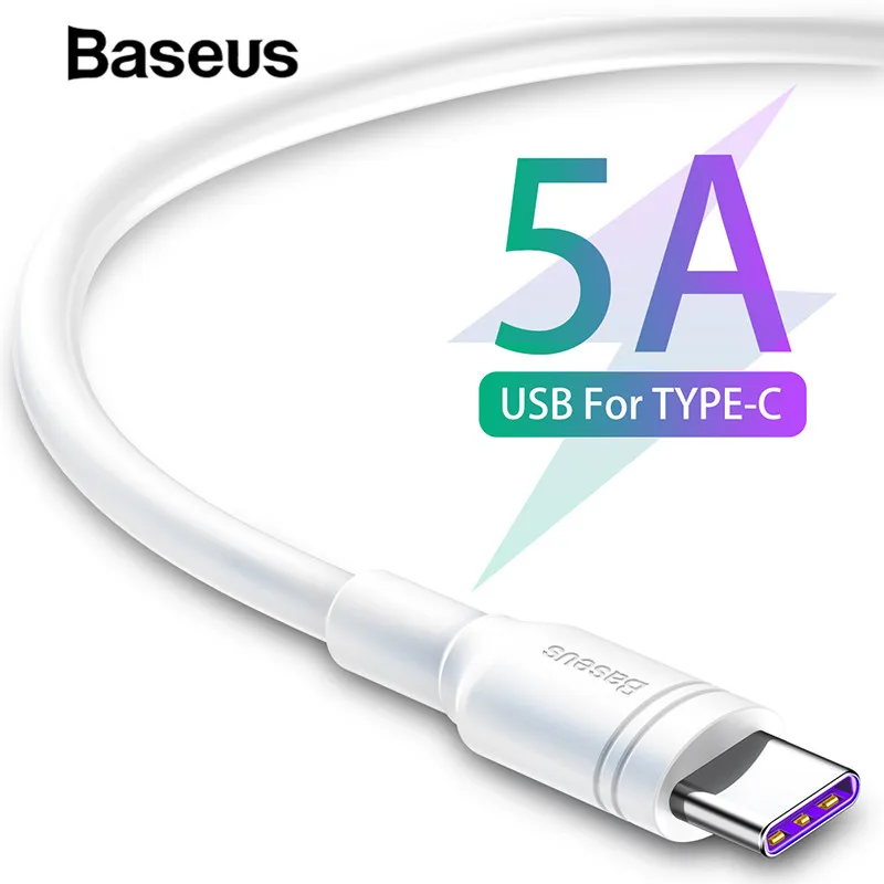 

Baseus 5A USB Type C Cable for Huawei P30 Mate 20 Pro P20 Quick Charge for Samsung S10 S9 S8 Redmi Note USB C Fast Charger Cable