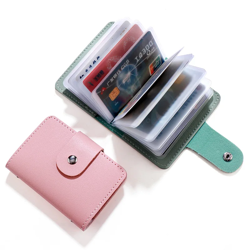 

PU Cardholder 26 Bits Bank/ID/Credit Card Holder Wallet Women/men Red/pink/blue/green/coffee/black/gray Tarjetero Card Case 2019