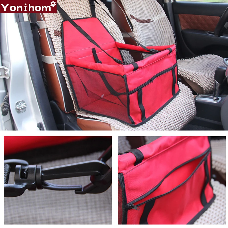 Ceny Pet Dog Carrier oddychająca samochód poduszka na siedzenie bezpiecznego przenoszenia dom kot Puppy torba samochód akcesoria podróżne wodoodporny siedzenie dla psa torba kosz dla zwierząt domowych