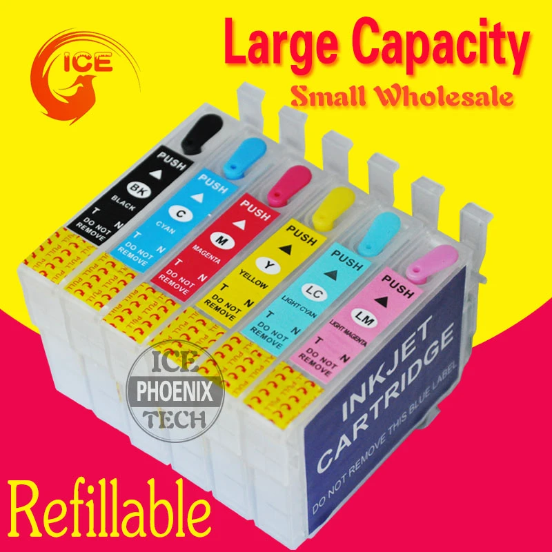 エプソンrx600 Rx620 Rx640 Rx 600 620 640プリンタインクカートリッジ詰め替えt0481永久チップ Ink Cartridge Printers Ink Cartridgesrefillable Ink Cartridges Aliexpress