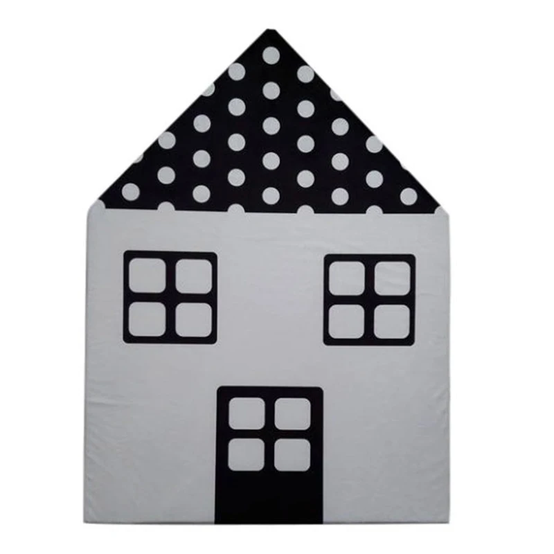 95x70 см детские игровые коврики с рисунком дома для детей, детские хлопковые коврики для ползания, коврики в скандинавском стиле, коврики для детской комнаты - Цвет: Черный
