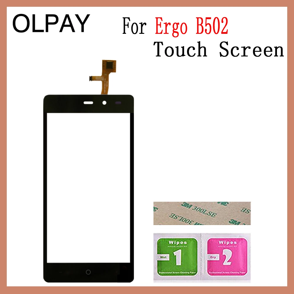 OLPAY 5,0 ''сенсорная стеклянная Мобильная сенсорная панель для Ergo B502 сенсорный экран стеклянная панель дигитайзер объектив сенсор Бесплатный клей+ салфетки - Цвет: Black No Tools
