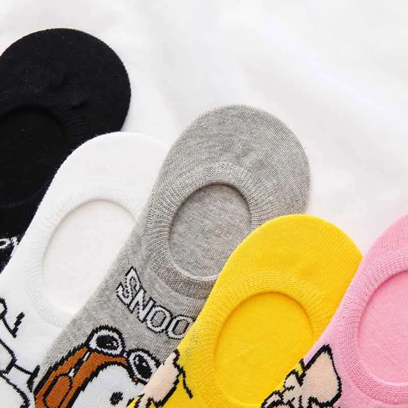 Новинка; женские тонкие короткие Носки с рисунком аниме; хлопковые короткие Дышащие носки с закрытым носком; невидимые Чулочные изделия