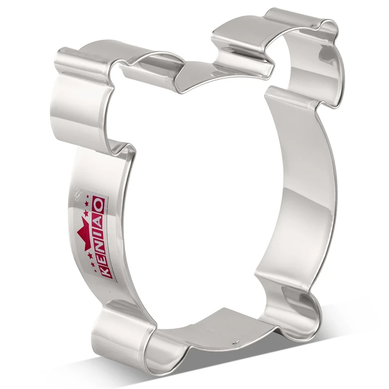 

KENIAO Alarm Clock Cookie Cutter for Back to School - 8.3 x 9.2 cm - Biscuit and Fondant Cutter for Student - Stainless Steel