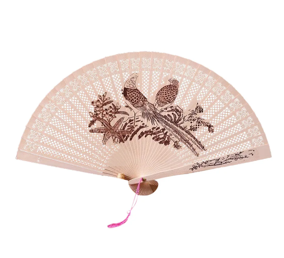 Decorative Fans Wooden 1PC Chinese Traditional Hollow Fan Made