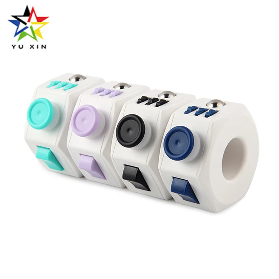 

2018 YUXIN Mini Fidget Ring Toys Squeeze Fun Stress Reliever Fidget Toys Decompression Rings Cube Antistress Toys For Children