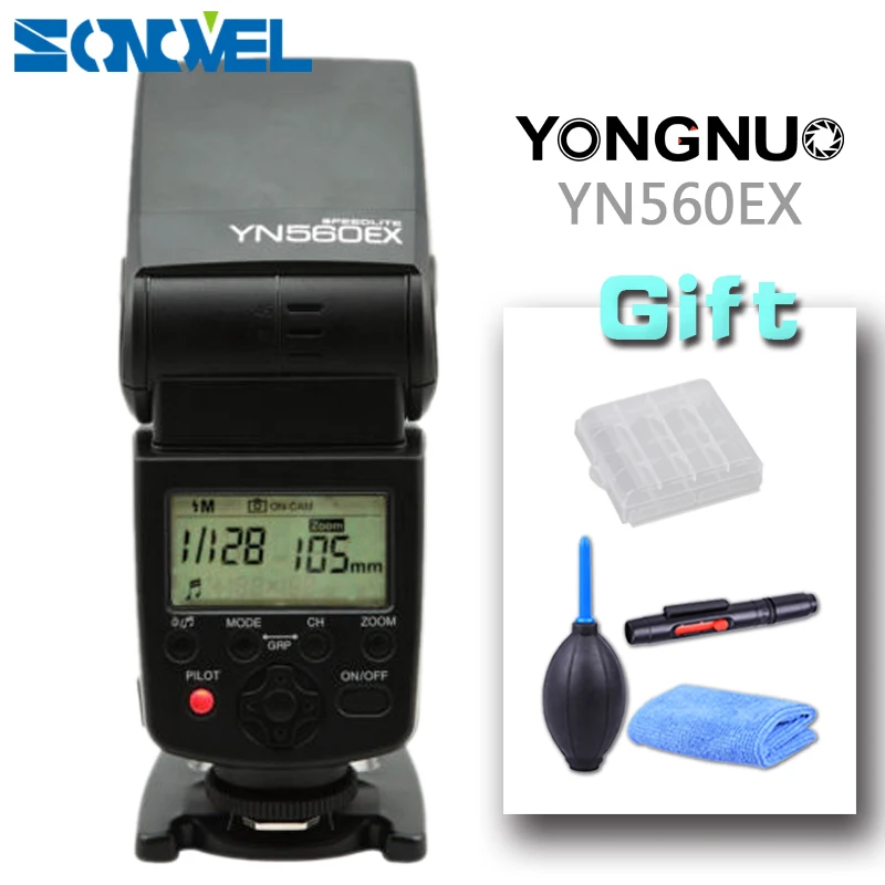 

YONGNUO YN-560EX Upgraded TTL Wireless Flash Speedlite for Canon Nikon Pentax Olympus + 3in1 Clean kit AA Battery box Gift