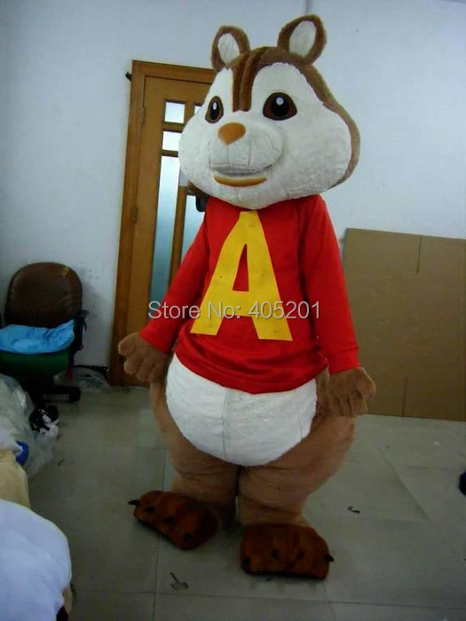alvin mascot costume chipmunks costumes cartoon big tail squirrel