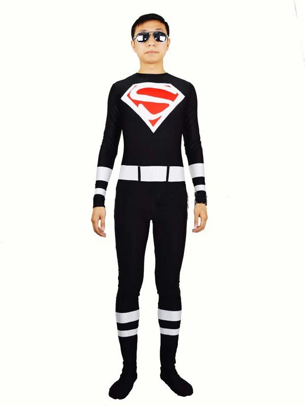 Superman Spandex Superhero Costume Cosplay Zentai Dress Halloween Party Costume With Cape