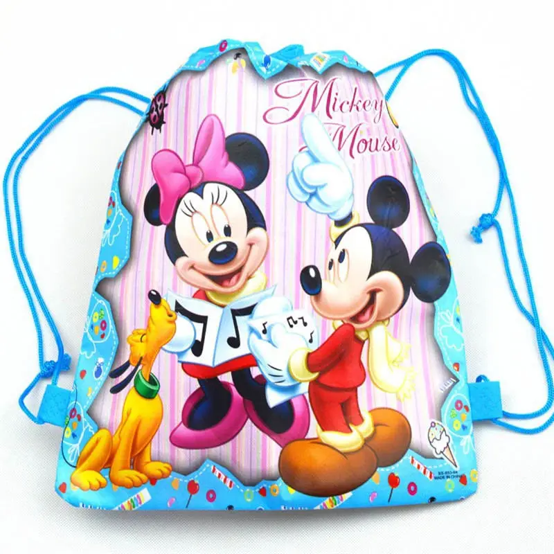 Mickey Mouse Drawstring Bags Kid Favors Non woven Fabrics Drawstring Backpack Shopping Bag ...