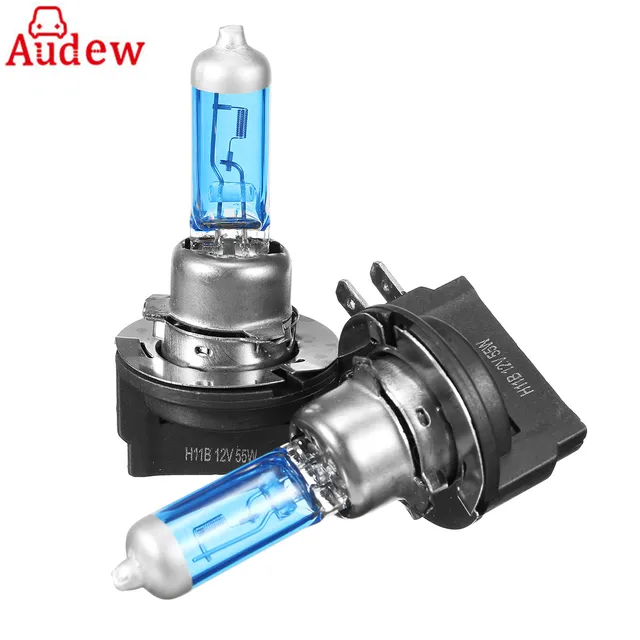 2Pcs HIGH POWER HAOLGEN H11B 55W 5000K CAR HEADLIGHT BULB HEAD FOG