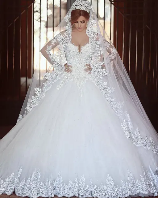 2016 catedral royal tren cap manga vestido de novia vestido de bola