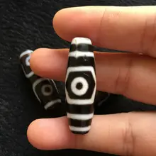 Лидер продаж! 38 мм x 12 мм DYI ДЗИ агат бисера Тибетский Мистический Агат Дзи три Средства ухода для век свободные шарики высокое качество