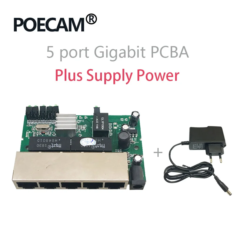 

PCBA Module 5 Port 1000Mbps Gigabit networking switches factory US EU plug laptop package 5 port ethernet switch lan hub