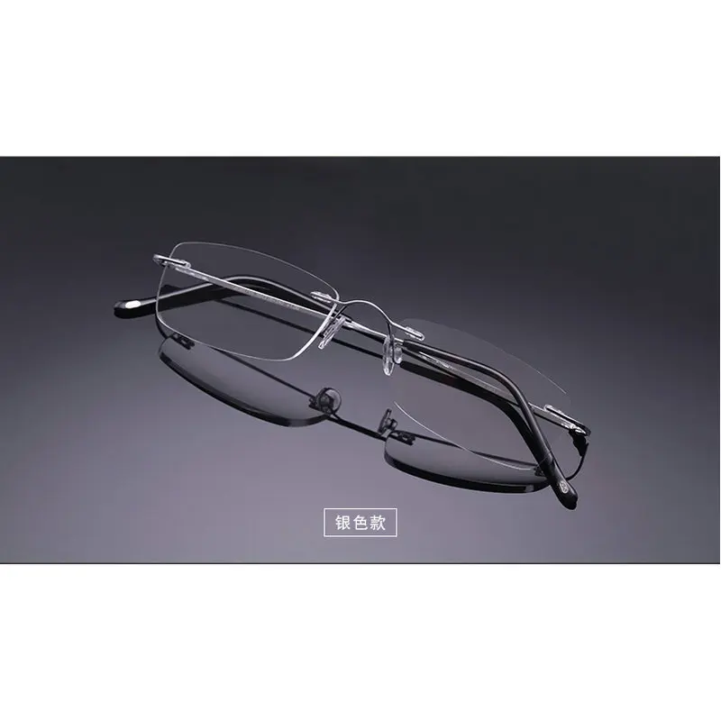 Mincl Super Light Silver Gold Light Flexible Memory Titanium Rimless Reading Glasses 1 0 4 0