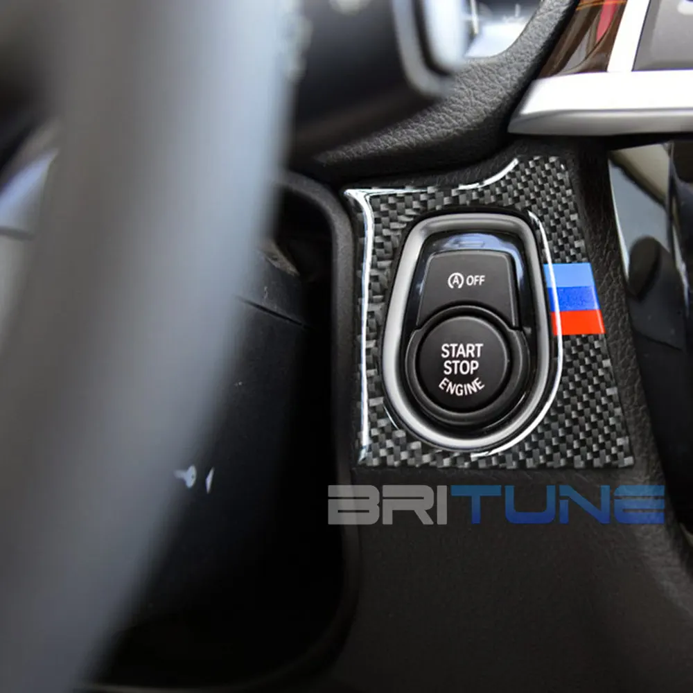 Углеродного волокна Start стильная кнопка Зажигания для автомобиля покрытие стикер для отделки для BMW F30 F31 F32 F33 F34 F36 M3 M4 F80 F82 F83 автомобили модернизации DIY