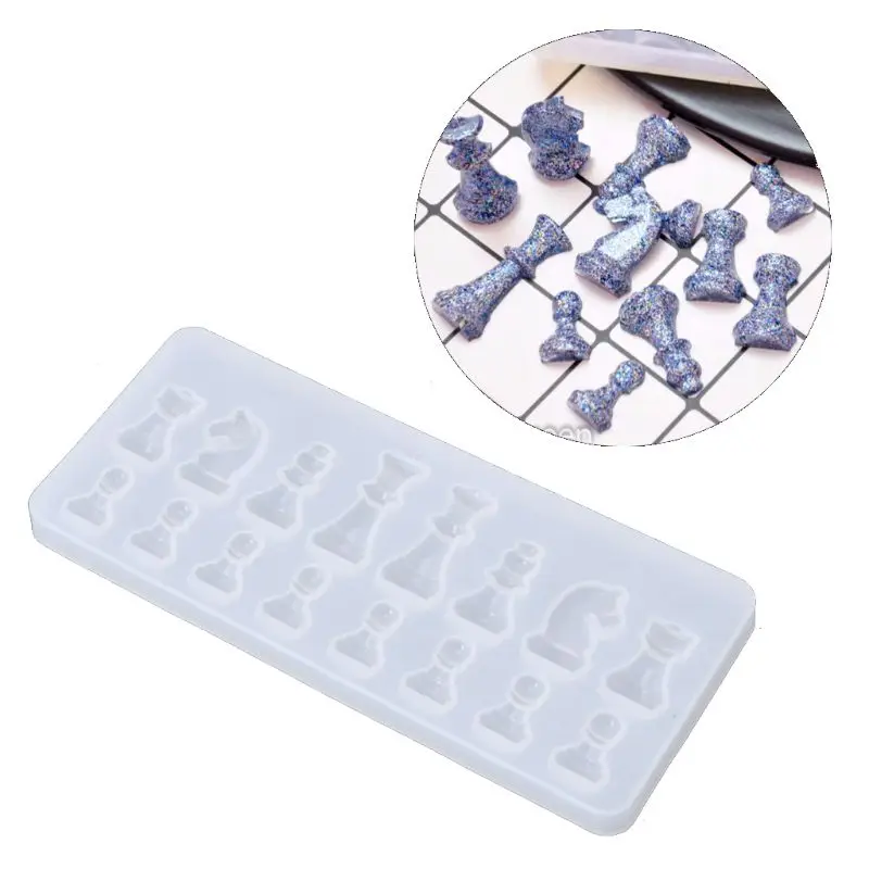 3D Chess Board Resin Molds for DIY Jewelry Crystal Crafts Making Tools Mold International Chess Piece