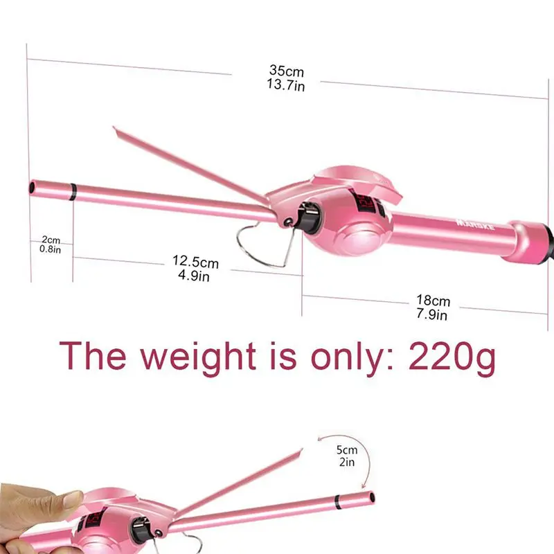 

MARSKE Hair Curler Hair Iron, Curling Iron Wand Professional Super Tourmaline Ceramic Barrel Small Slim Tongs for Short and Lo