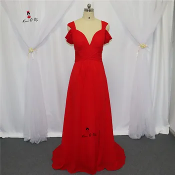 

Robe Demoiselle d'honneur 2017 Red Cheap Bridesmaid Dresses Sexy High Quality Real Long Wedding Party Dress Front Split