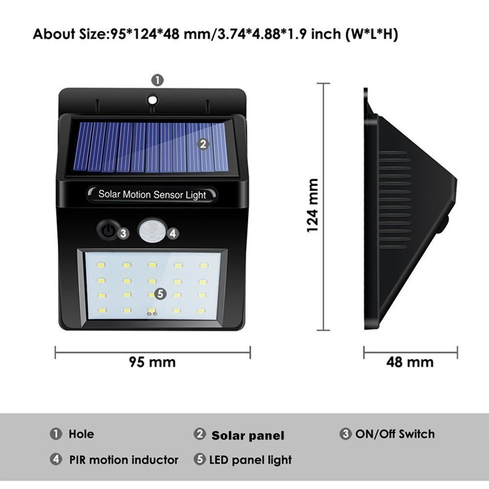 4pcs LED Solar Powered Lamp 30 LEDs Waterproof Outdoor Garden Decoration Light Solar Wall lamps PIR Motion Sensor Solar Lights