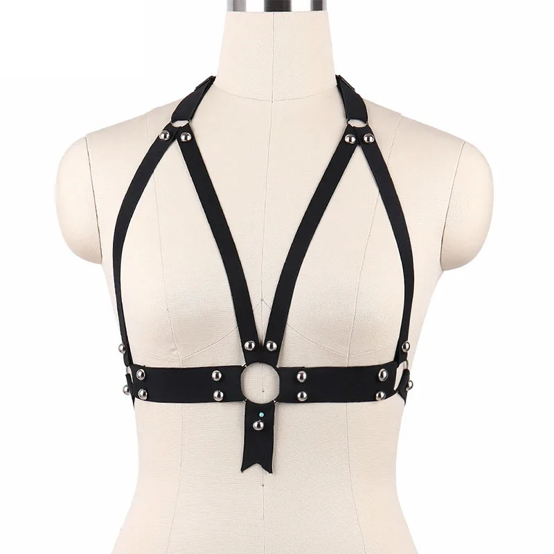 

JLX.HARNESS Black Open Chest Cage Bra Women Body Harness Sexy Crop Top Bondage Lingerie Pole Dance Underwear Fetish Wear O0036