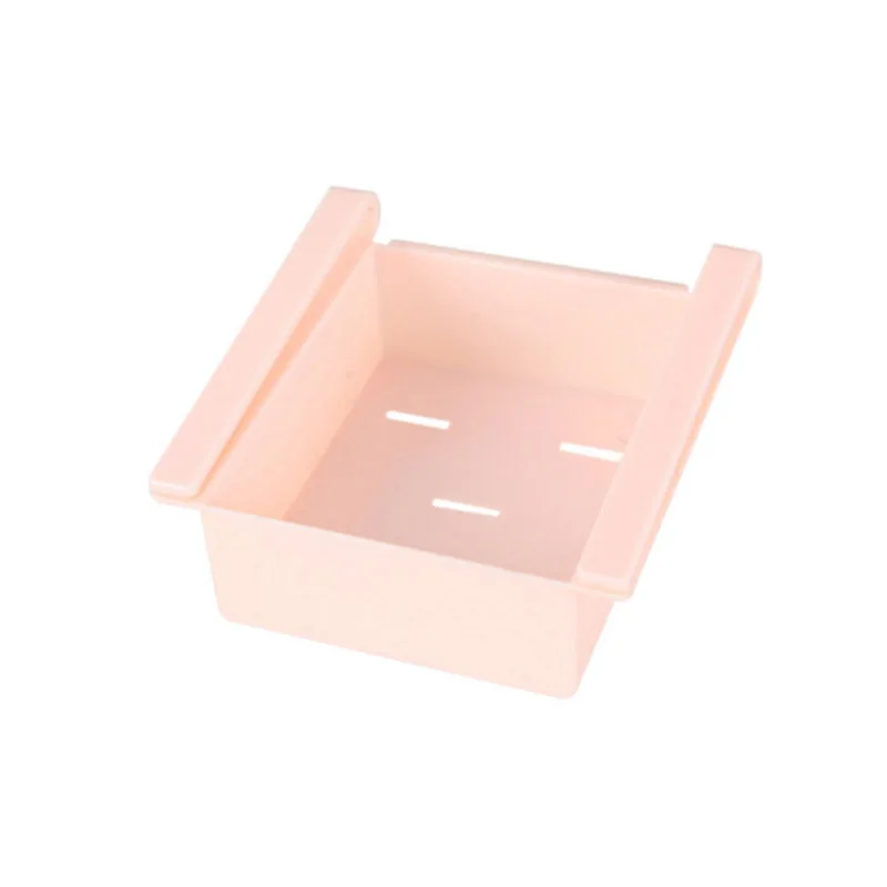 HHYUKIMI горка холодильник стеллаж для храненияа морозильник Еда Ящики для хранения Органайзер для кладовки контейнеры, боксы для хранения Экономия пространства холодильник коробка для хранения - Цвет: Розовый