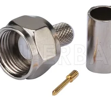 Superbat 10 шт. F 75 Ом обжимной разъем Коаксиальный RF разъем прямой для LMR195