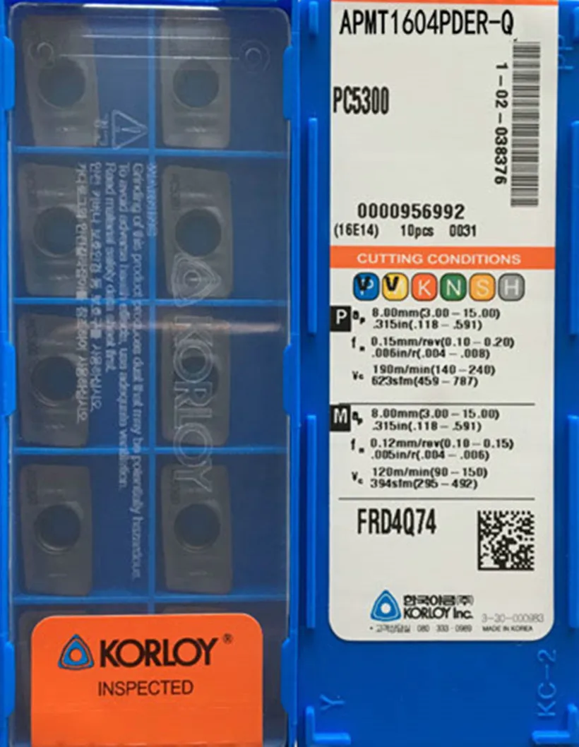 APMT1604PDER Q PC5300 10 шт 50 100 вставка из карбида фирмы корлой процесс нержавеющей стали и