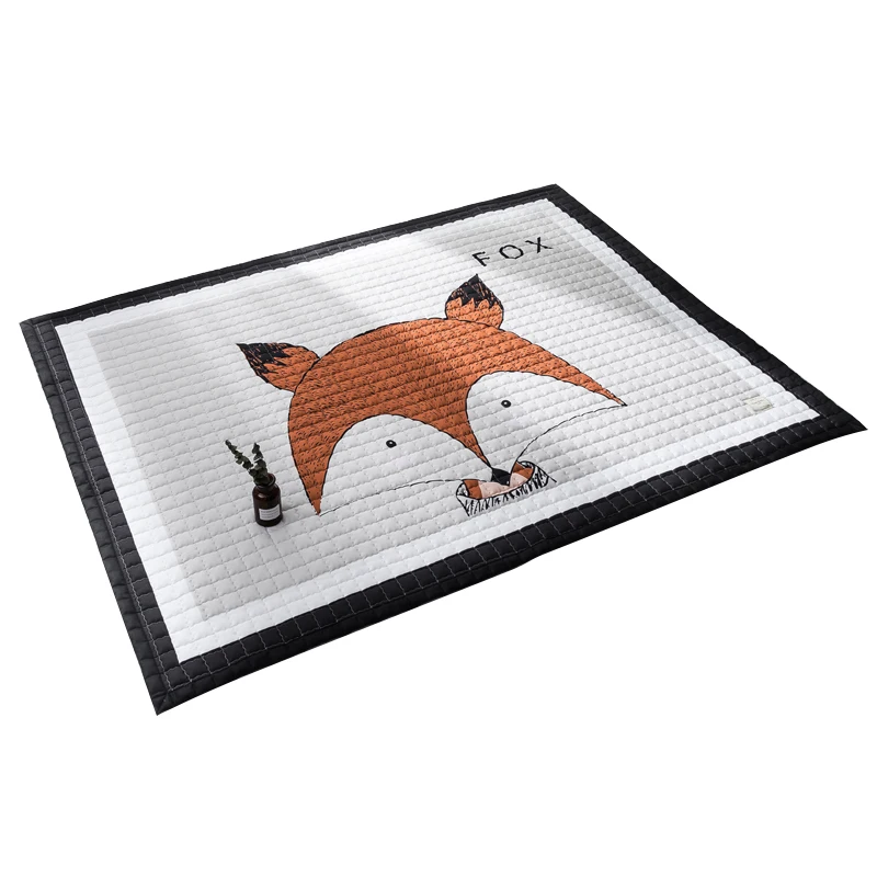 

WINLIFE European Style Carpets Cute Cartoon Animals Rugs Pure Cotton Kids Prawling Mats Soft Rugs For Bedroom Non-Silp Carpets