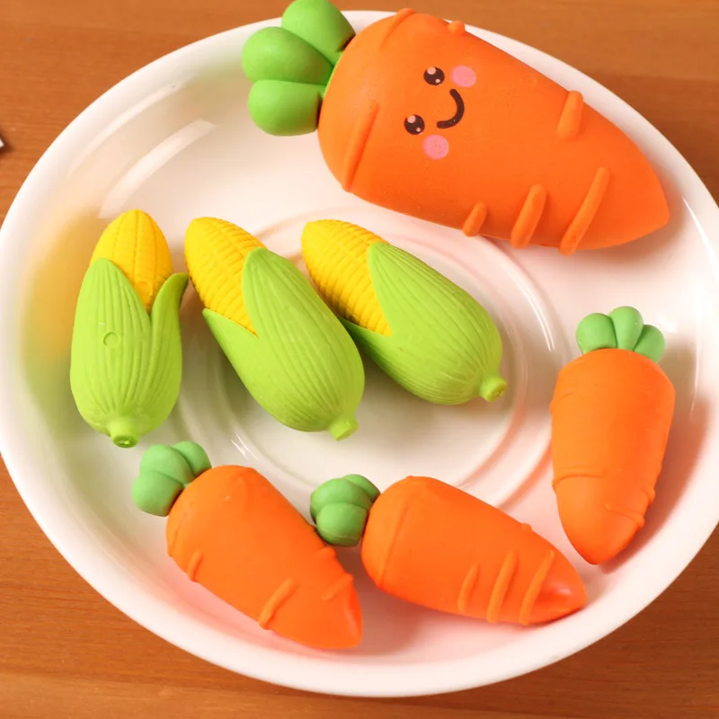 Creative Food Eraser Corn Carrot Cute Erasers For Kids Novelty Gift