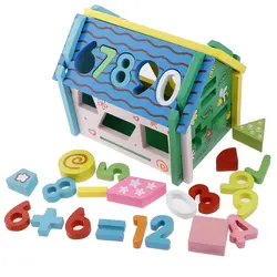 Деревянный номер форма Smart сортировки дом игрушка часы деревянные дети раннего образования игрушечные лошадки