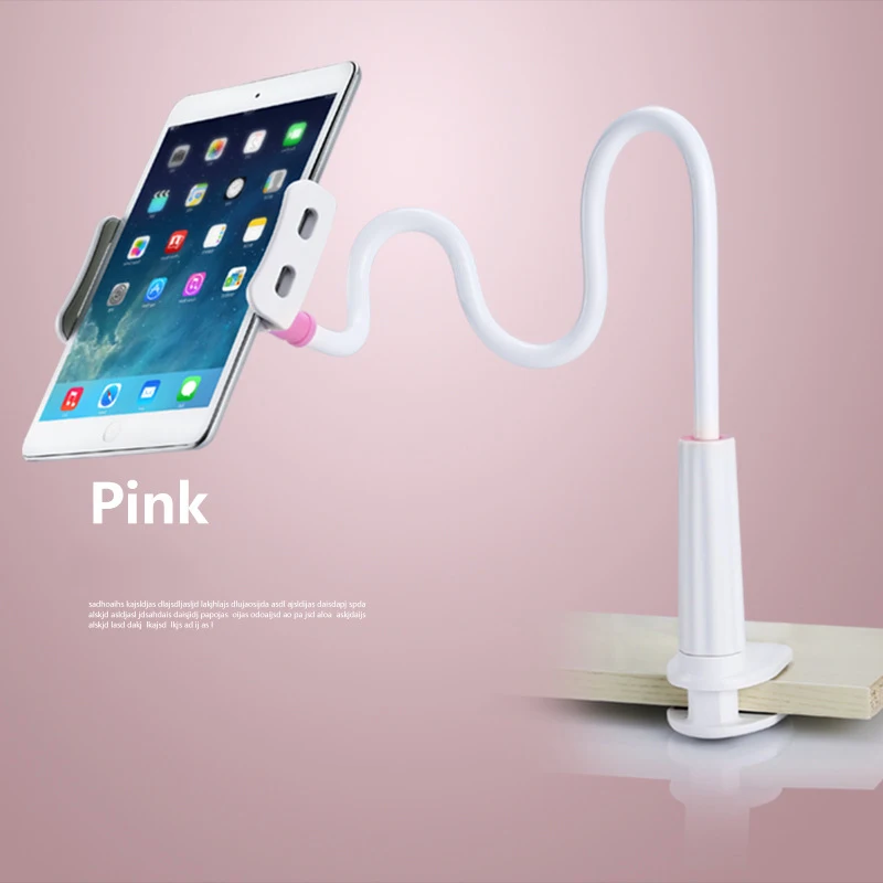 Держатель подставки для планшетов для 360 градусов вращения ipad Air Мини Xiaomi M ipad Kindle телефон планшет универсальный держатель подставка держатель - Цвет: White pink 80cm