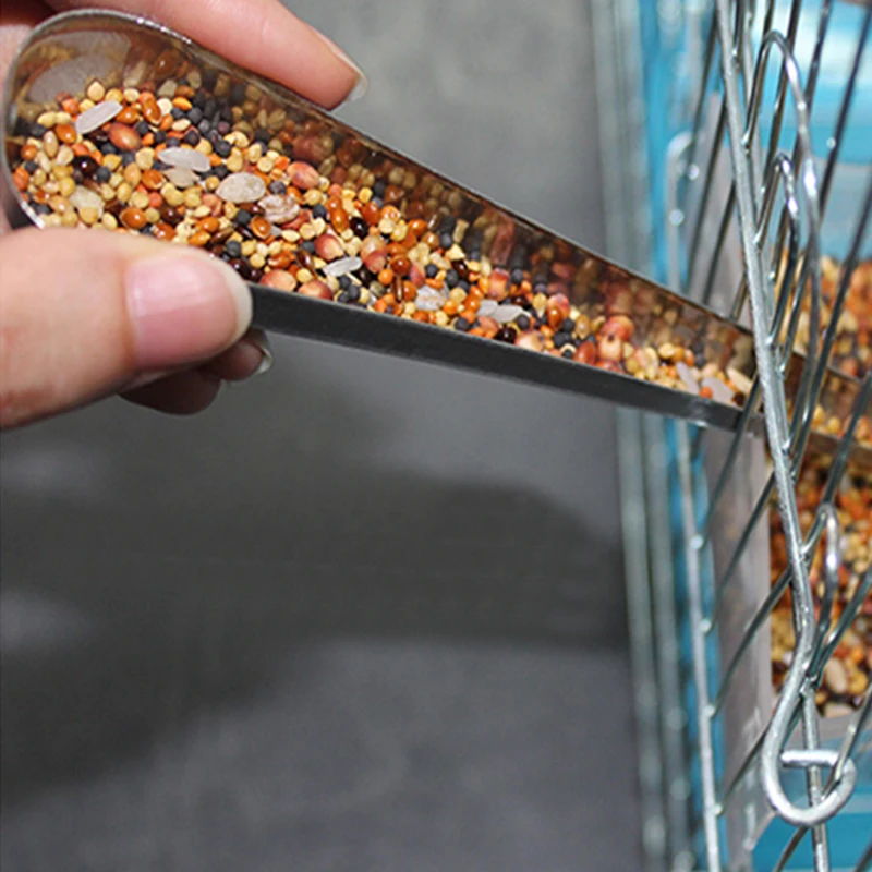 

2 Pcs Parrot Bird Stainless Steel Feeder Add Food Feeding Tableware Birds appliances Pigeon Poultry Chicken Birdcage accessories