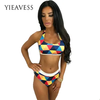 

YIEAVSS 2018 New Hot Summer Swimsuit Push up Plaid Swimsuit Double-sided Printed Bathing For Women drop shopping Bikini