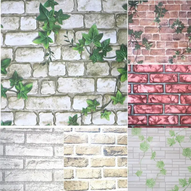 100X45cm Waterproof Brick Pattern 3D Texture Adhesive Wallpaper