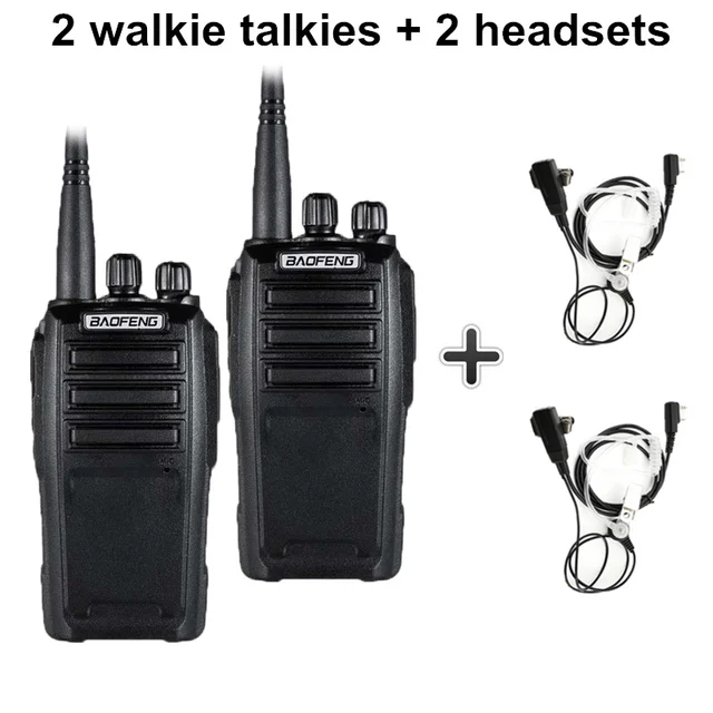 2pcs Baofeng UV-6 Walkie Talkie 8w 2000mAh 128 CH UHF VHF Dual Band Two Way Radio Woki Toki 10 KM Police Equipment Radio Amador Add 2 earpieces