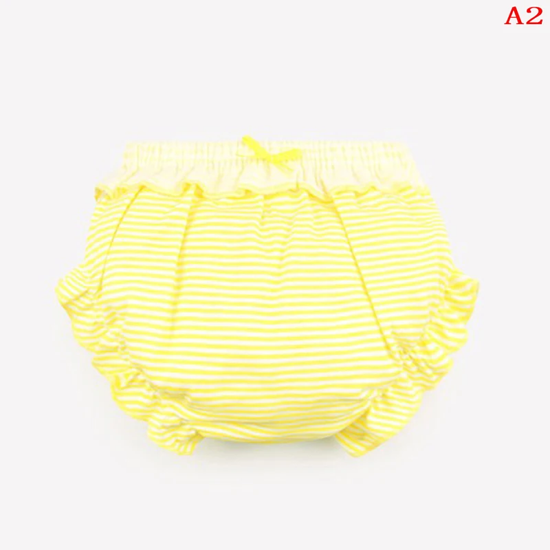 1PCS Cute Stripe Dots Ruffle Panties Kids Girl Infant Baby Cotton Underwear For 0-2T Children Gifts 4 Styles