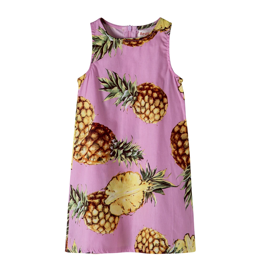 Bestime font b Summer b font Girl font b Dress b font Pink Pineapple Children Shift