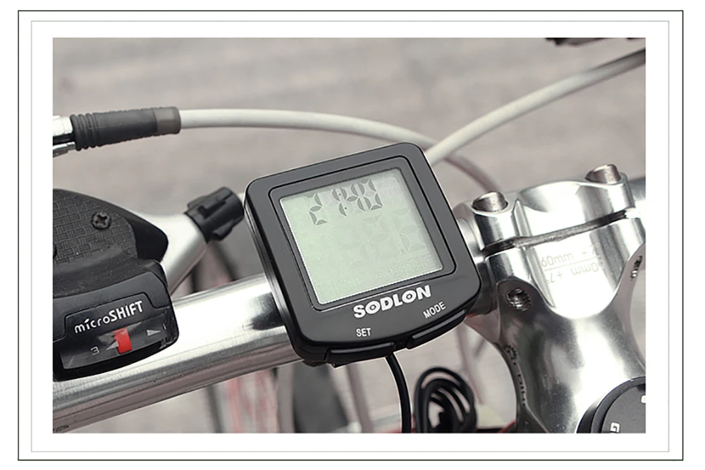 SODLON велосипедный компьютер lcd цифровой дисплей секундомер Водонепроницаемый одометр для велосипеда Спидометр ночной Светильник
