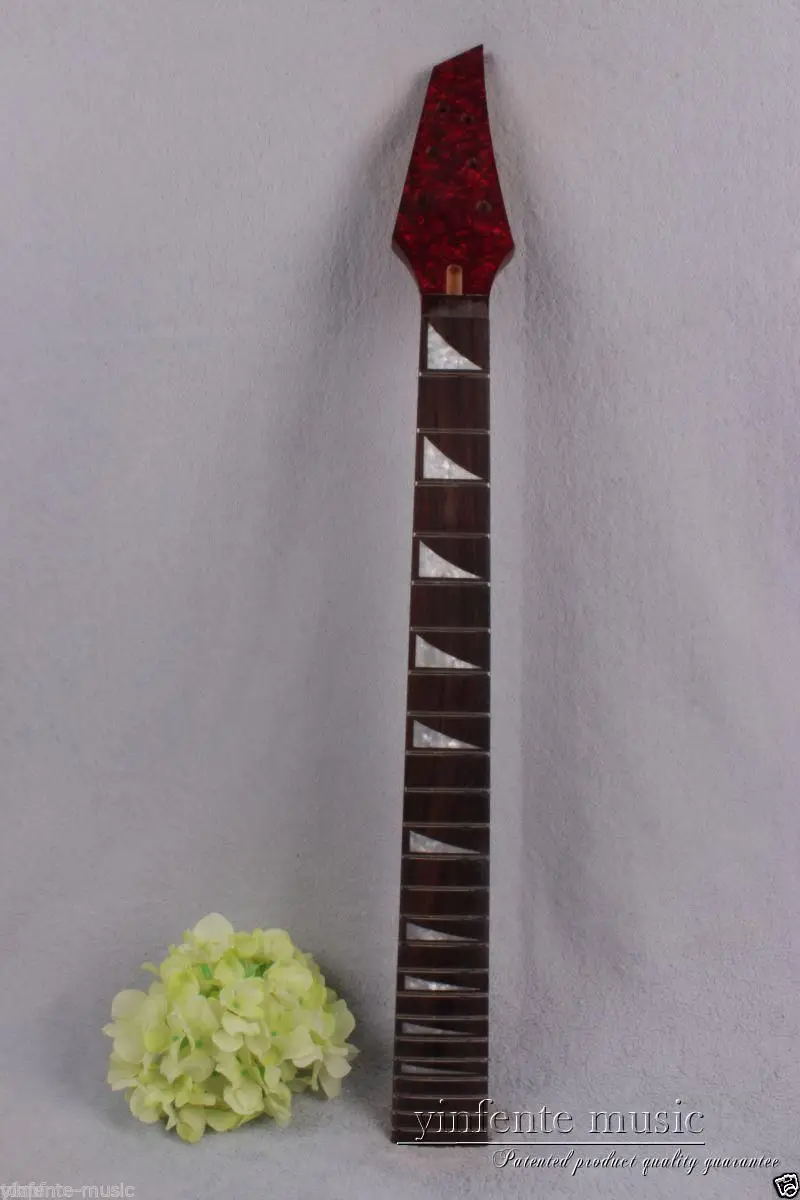 

New electric guitar neck solid wood 24 fret 25.5'' rose wood Truss Rod red #754