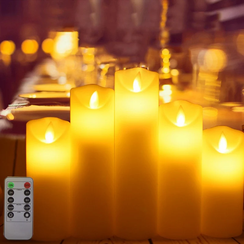 

Pack of 10 Remote Control New Year Candles Battery Powered Led Tea Lights Tealights Fake Led Candle Light Easter Candle