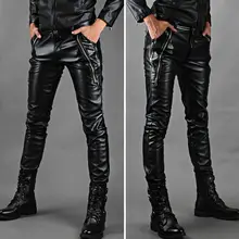 Горячая Новая мода Мужская одежда молнии мыть водой Искусственная кожа Штаны мотоцикл ветрозащитный мотоциклетные черные трусы брюки