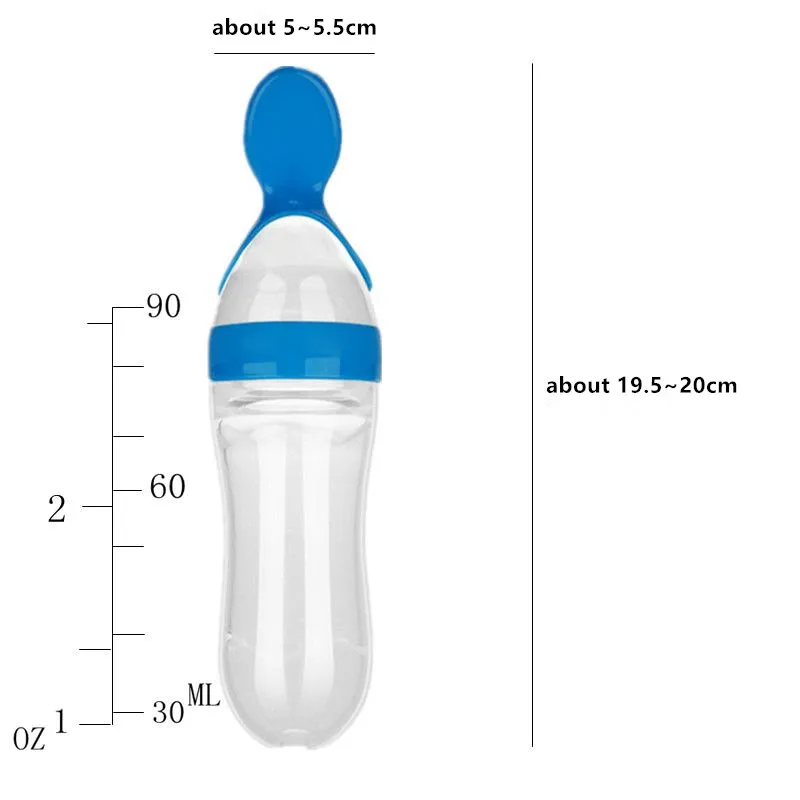 90 мл бутылочка для кормления ребенка с нажатие на язычок с губами ложка для обучения ребенка молоко рисовая паста рожок для кормления посуда