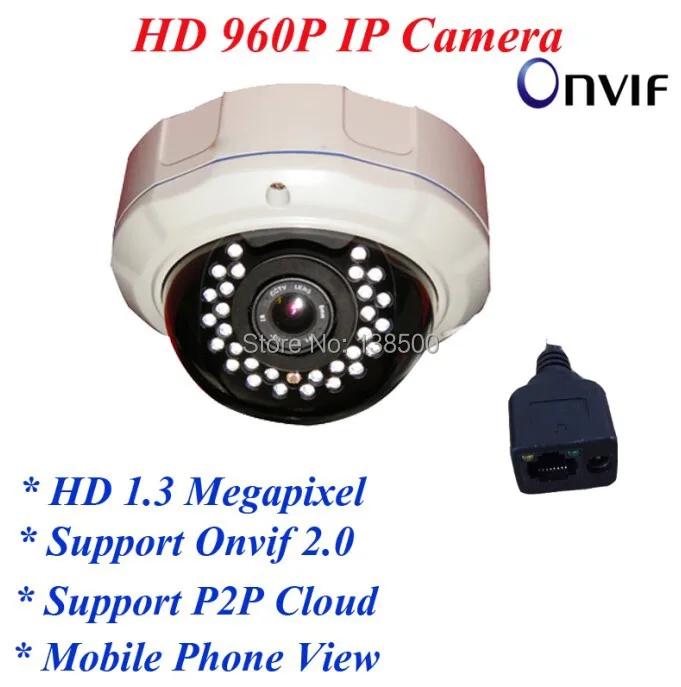 

Free Shipping Wholesale 1.3MP 960P Security IP Camera Network P2P Onvif Security Indoor Dome Night Vision Camera