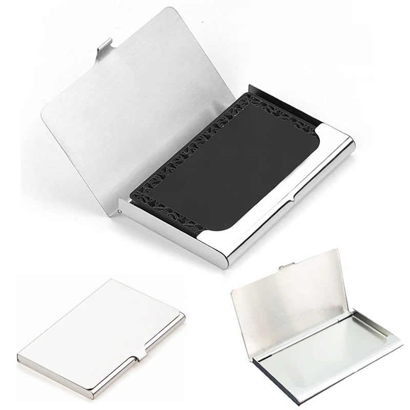 

Creative Business Card Case Stainless Steel Aluminum Holder Metal Box Cover Credit Business Card Holder Card Metal Men Wallet