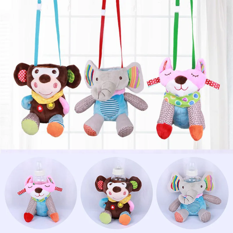Baby Feeding Bottle Plush Pouch Cover Insulation Anti-scalding Cute Animals Toy Keep Warm AN88