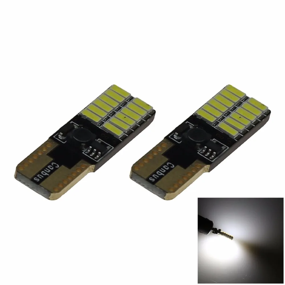 

White RV T10 W5W Corner Light Reading Bulb Canbus Error Free 24 Emitters 3014 SMD LED DC 12V 280 285 447 Z20104 (Pack of 2)