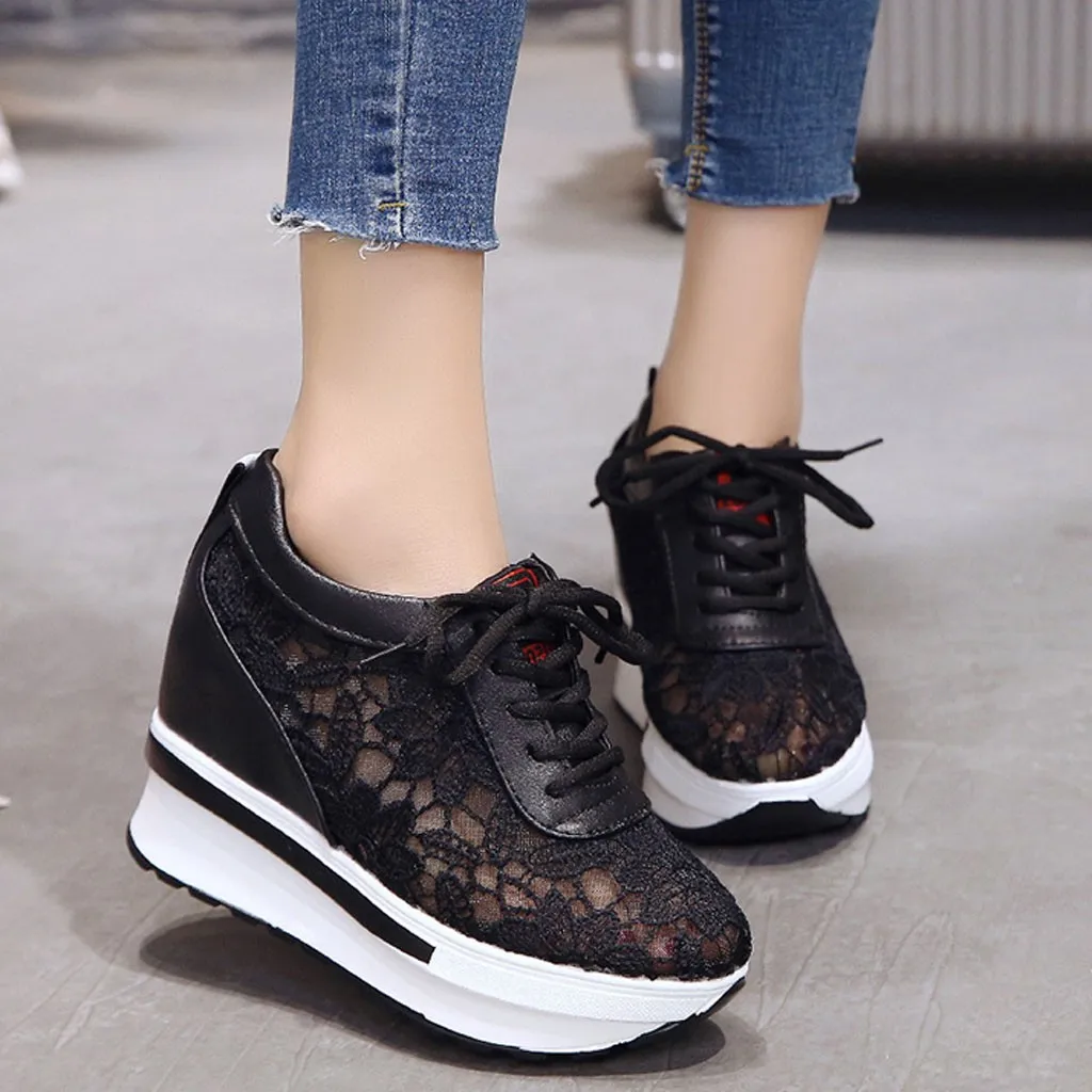 

Women's Spring Summer Breathable Mesh Running shoes woman platform Wedges Casual Shoes scarpe donna estive con tacco #3