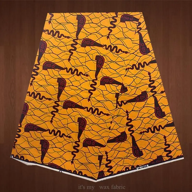 Самая модная африканская расписаная восковая ткань настоящий хлопок батик, настоящий воск для платья VH39(6 ярдов/шт